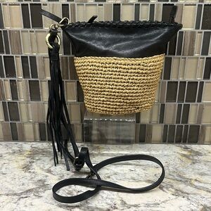 Johnny Was Black and Tan Mini Bag